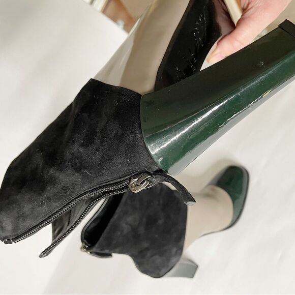 Roger Vivier high shaft  heeled Ankle Boots Colorblock 34.5 made in Italy - Picture 15 of 15